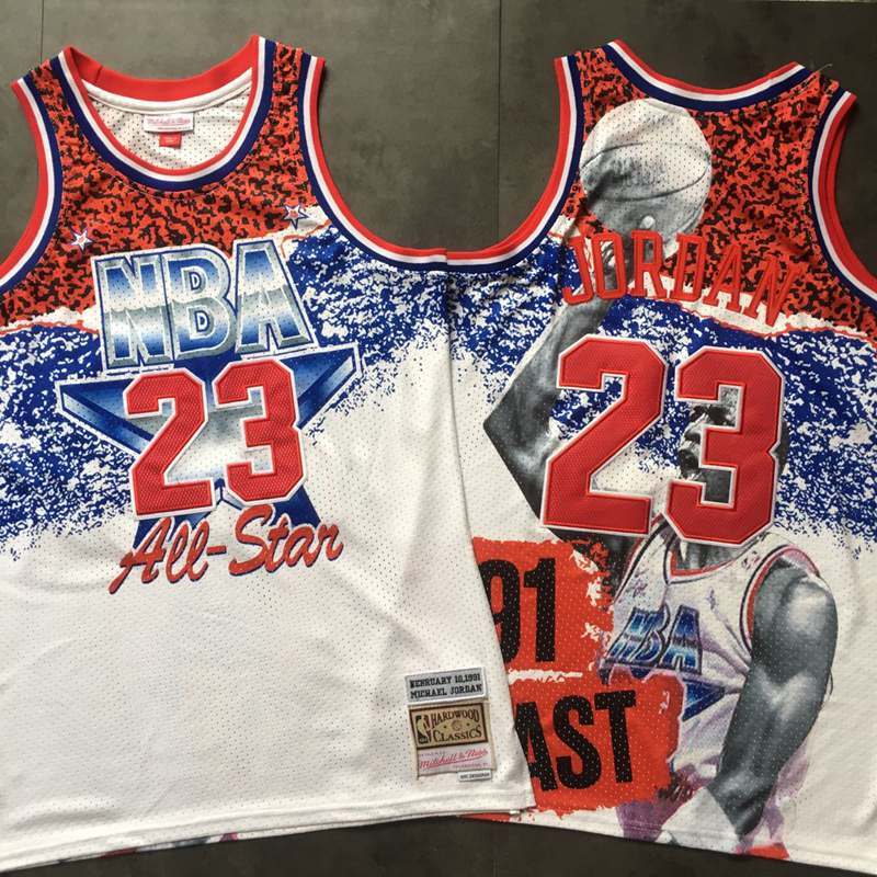 Men 2019 NBA Nike ALL Star Chicago Bulls 23 Jordan white Mitchell Ness jersey